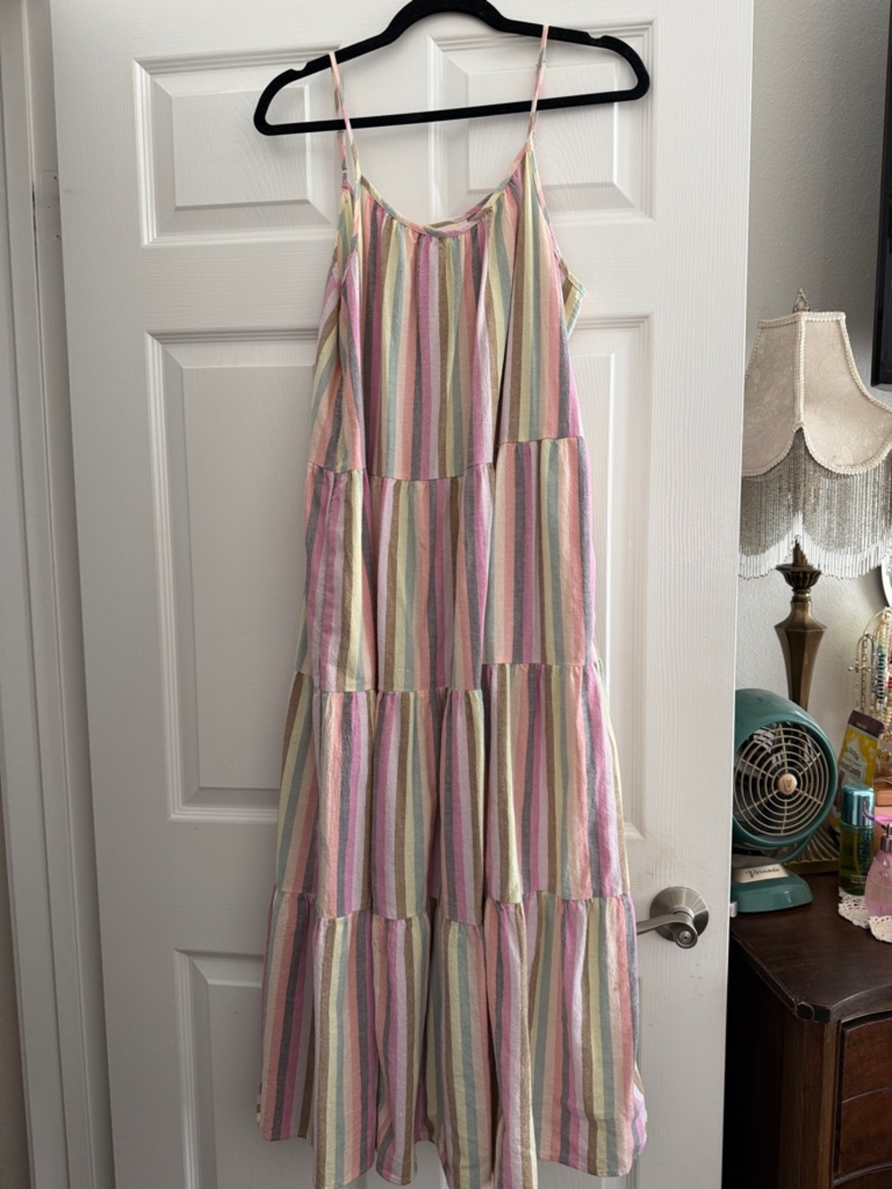 Universal Thread Pastel Multi-Stripe Tiered Sundress